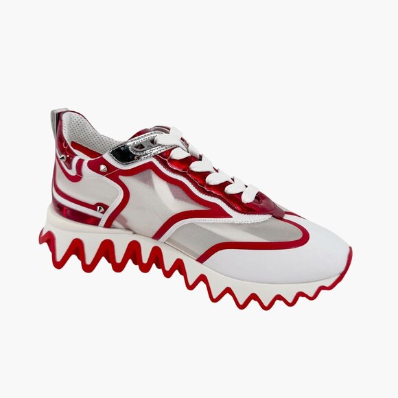Christian Louboutin Sharkina White Mesh Red Sneakers Size 39.5 US 9.5 Women 6924 - Picture 12 of 15
